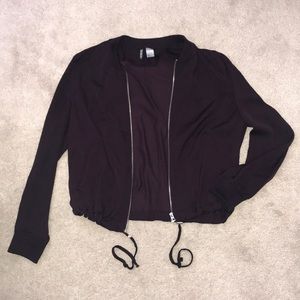 Dark plum bomber jacket